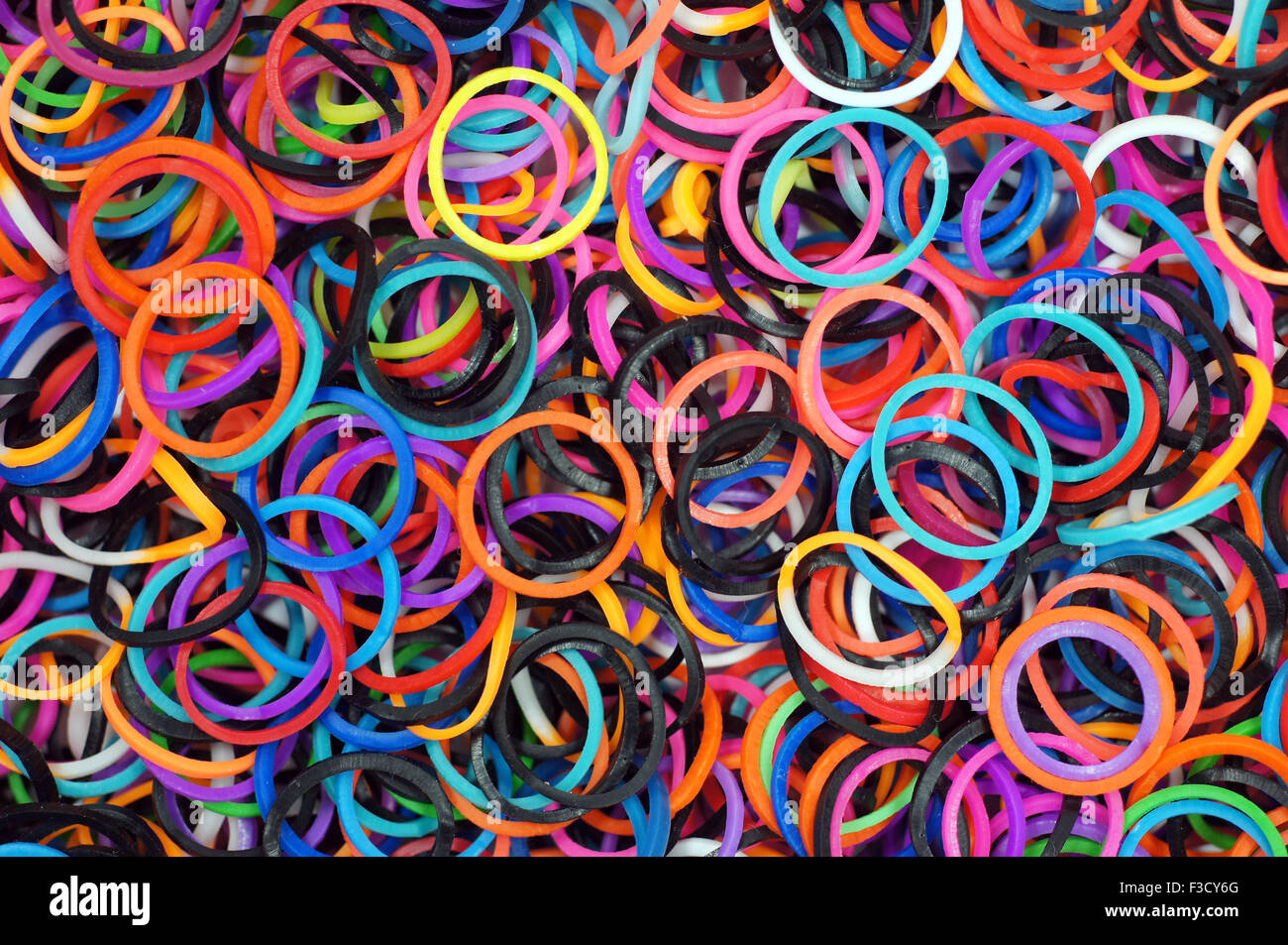 Gruppo di anelli di gomma Foto Stock