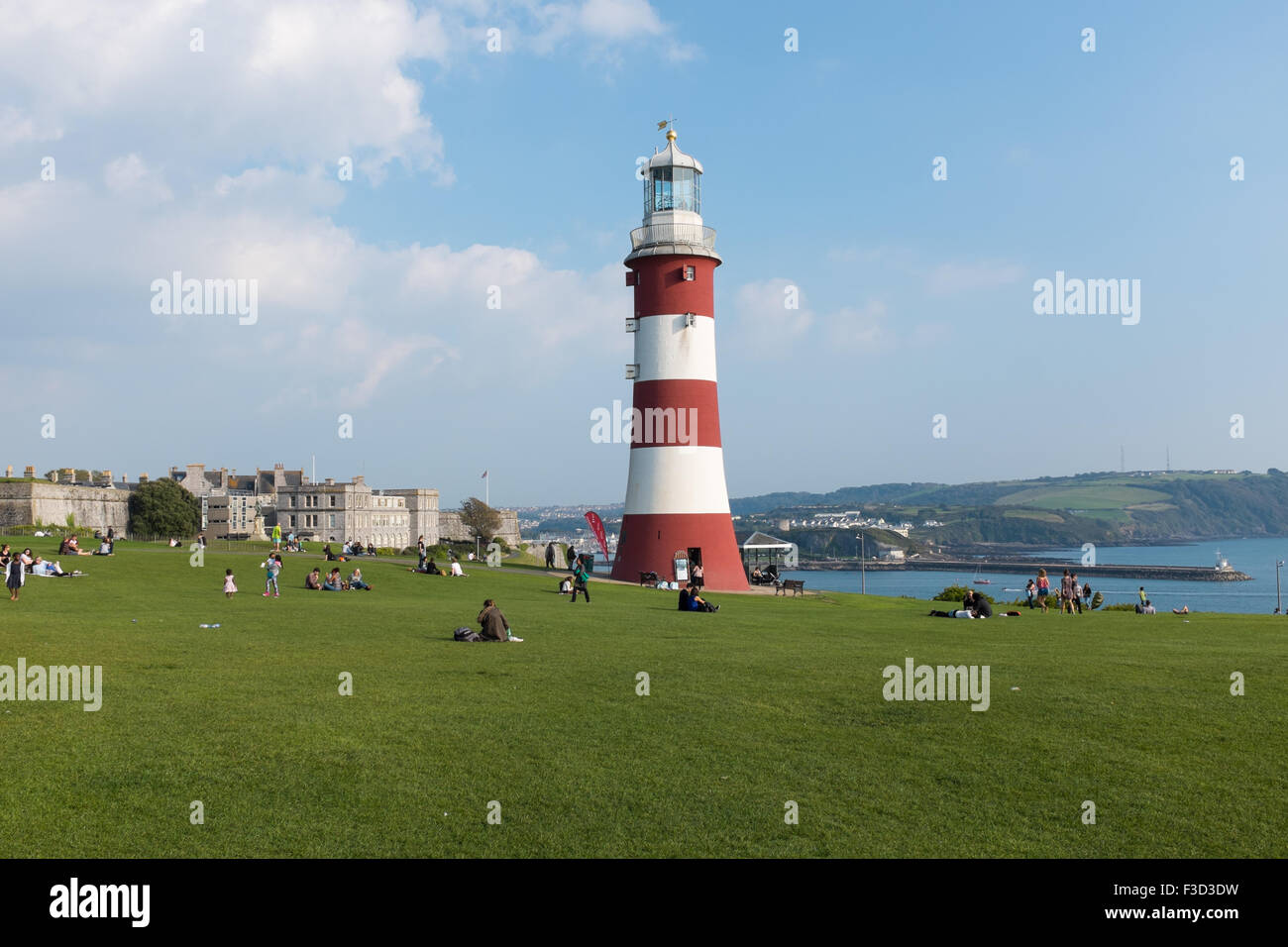 Smeaton's Tower su Plymouth Hoe Foto Stock