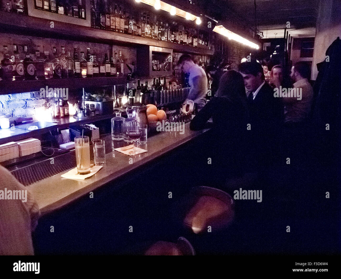 Attaboy parlare-easy bar in NYC: interno Foto Stock