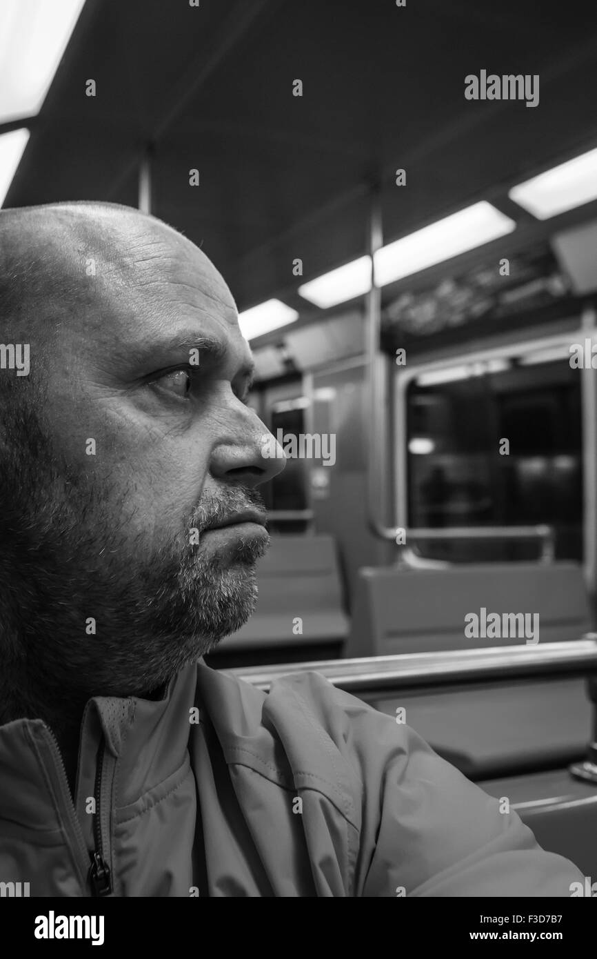 Uomo in Metro Foto Stock