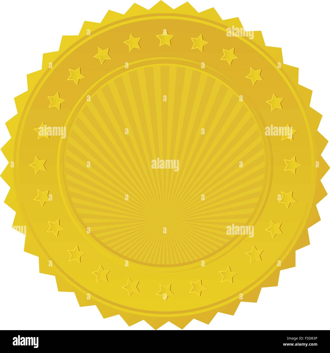 Questa immagine è un file vettore che rappresenta il bollino oro Badge. Illustrazione Vettoriale