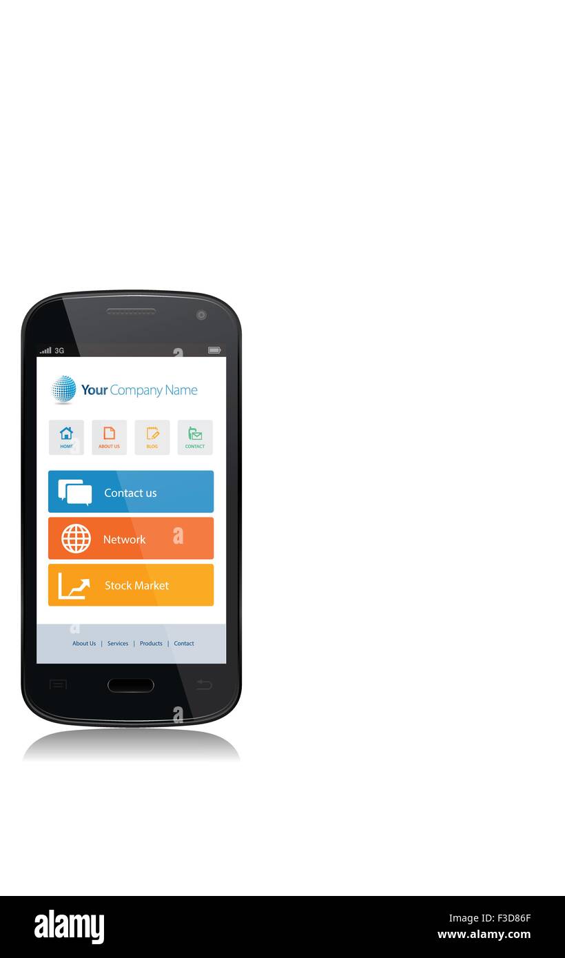 Smartphone, vettore App, Internet, Web, telefono, cellulare Illustrazione Vettoriale