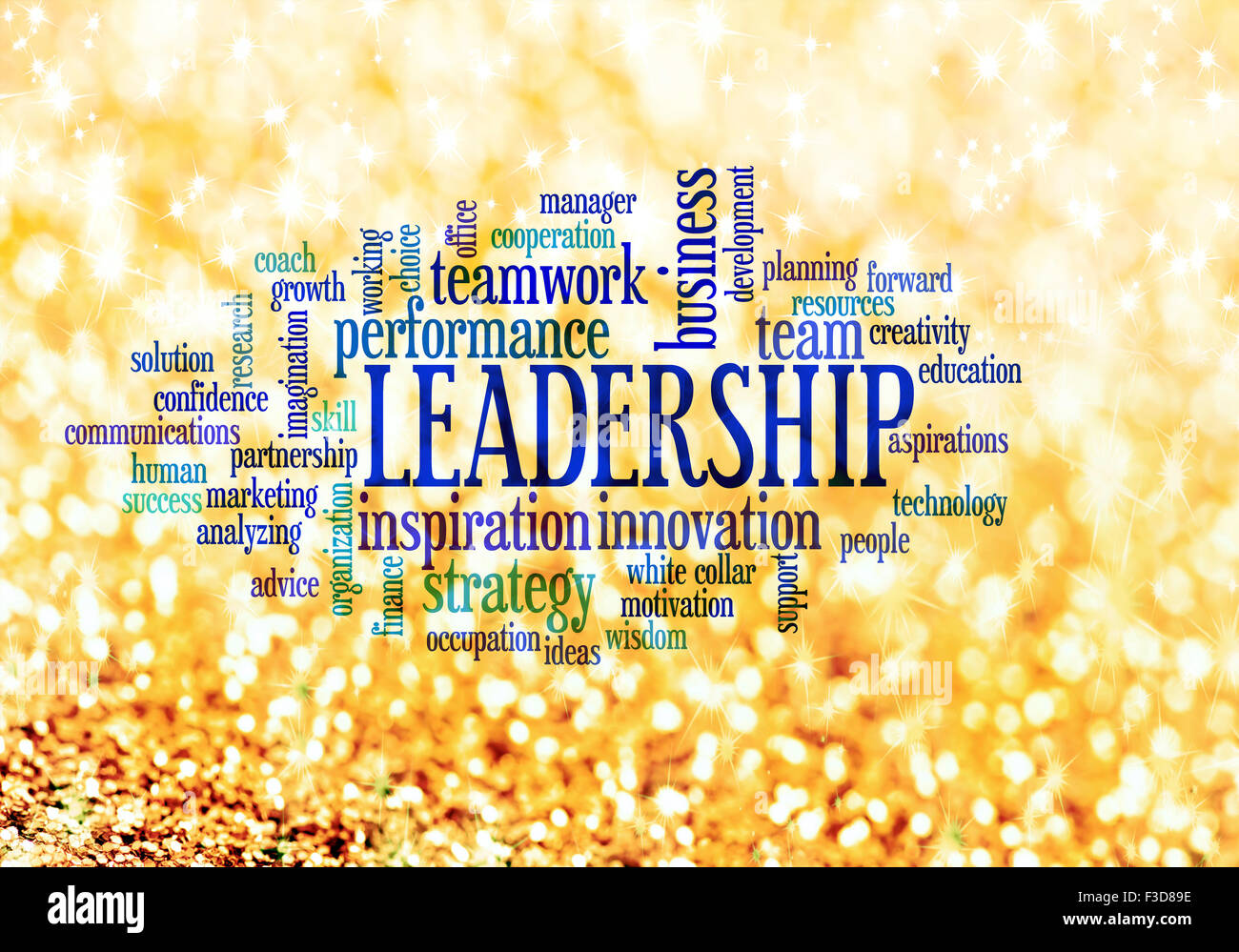 Leadership concettuale parola di testo cloud Foto Stock