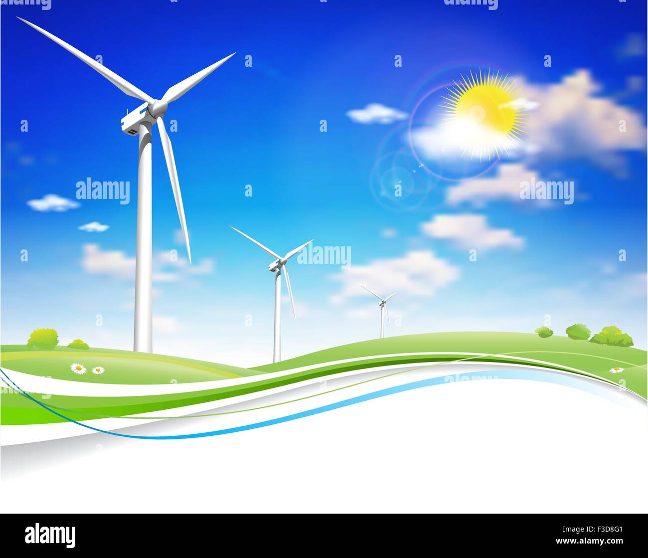 Questa immagine è un file vettore che rappresenta una energia eolica turbina. Illustrazione Vettoriale