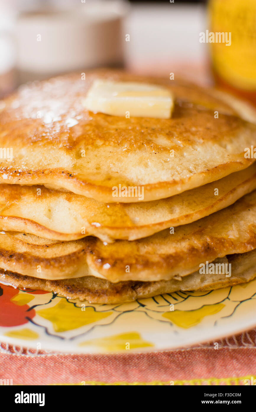Close up della pila di pancake Foto Stock