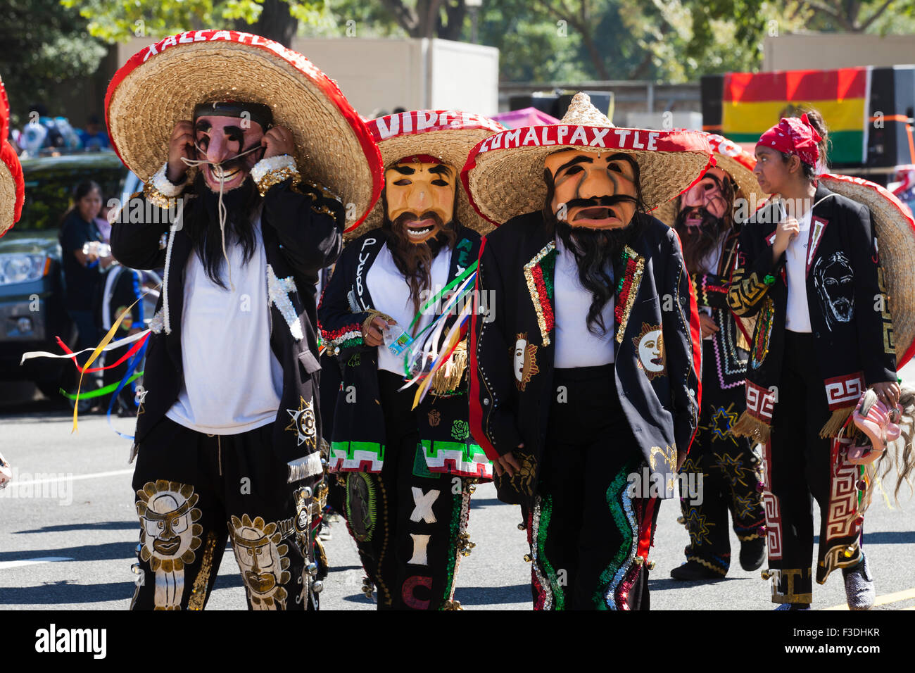 Tastoanes mascherato (tradizionale danza messicana) al Fiesta DC - Washington DC, Stati Uniti d'America Foto Stock