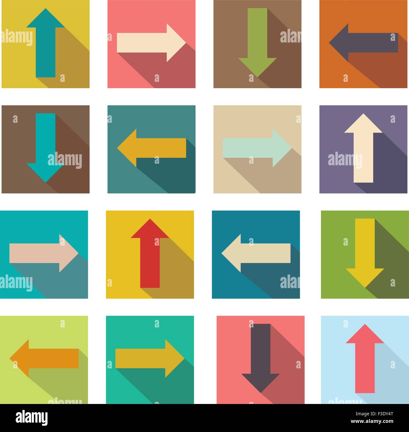 Icone della piana di frecce. illustrazione vettoriale di web design elementi. Illustrazione Vettoriale