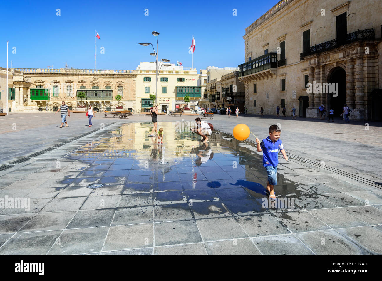 St George Square, La Valletta Foto Stock