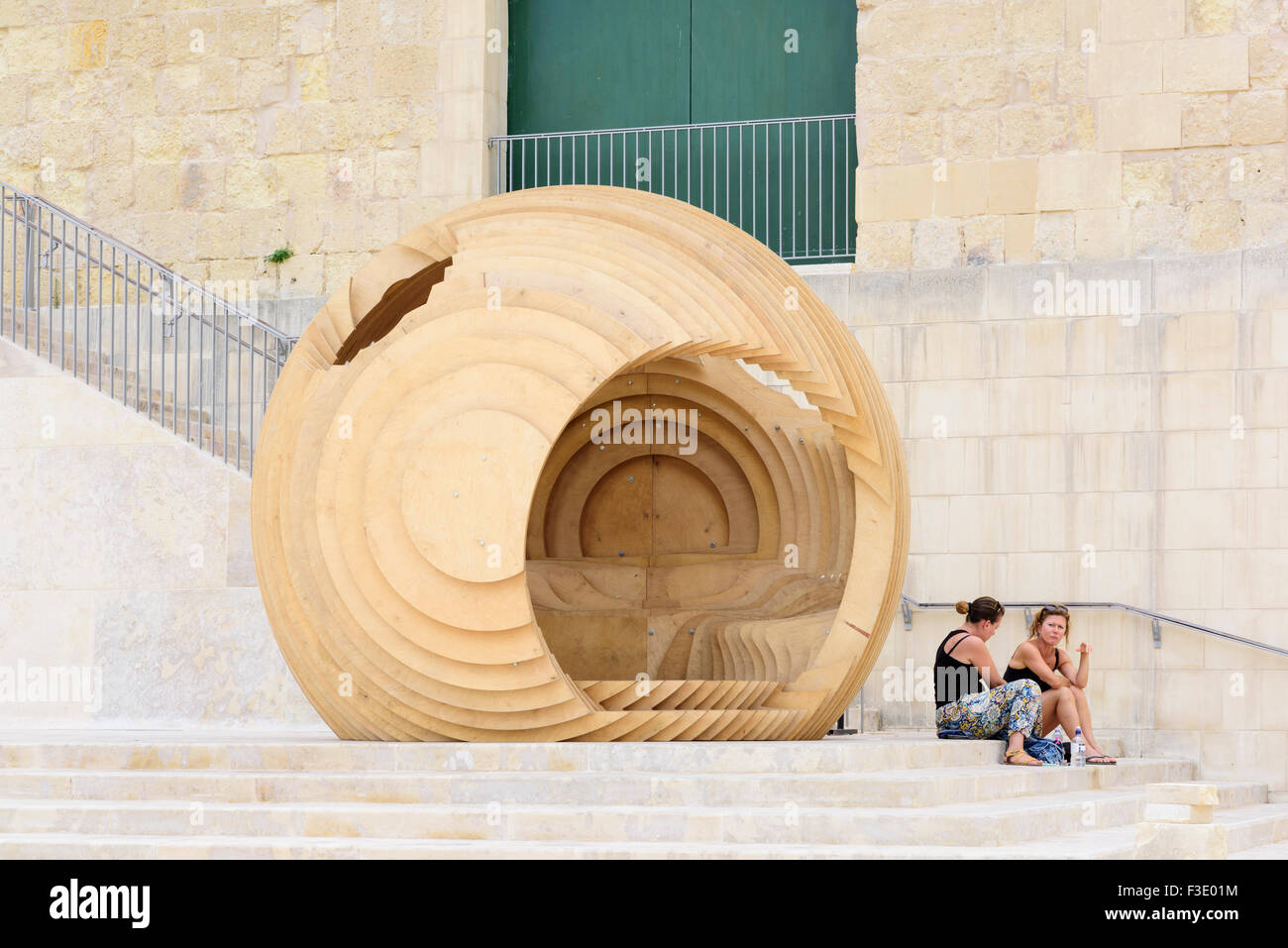 Porta della città de La Valletta Foto Stock