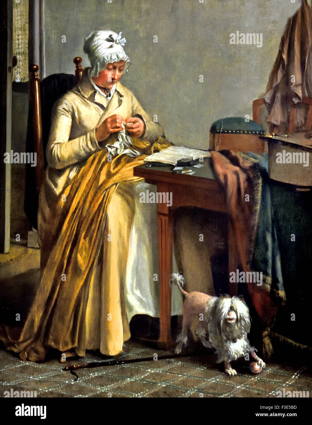 Interno con cucitura donna 1800 - 1810 Wybrand Hendriks 1744 -1831 olandese Paesi Bassi Foto Stock