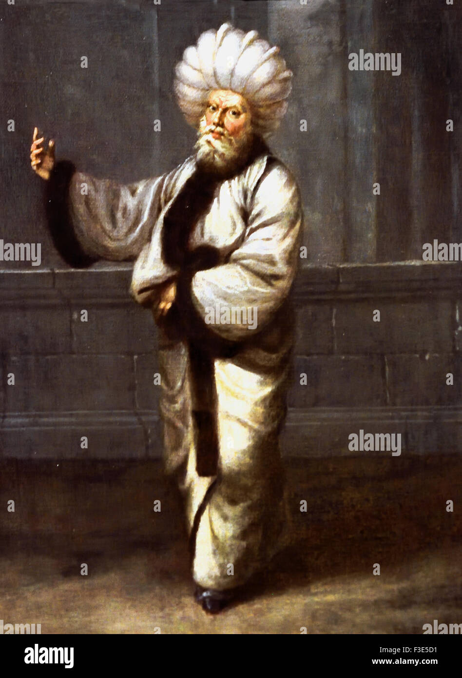 Il Kazasker (Kadi El Asker), capo dei militari leggi. Vi è uno per Europeo e uno per Asian Jean Baptiste Vanmour (Van Mour) 1671-1737 Fiammingo Belgio belga ( Bagno turco dipinti storici culturali punto di interesse della Turchia ) Foto Stock