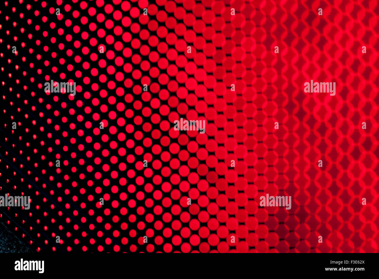 RGB diodo led display con diodi rossi accesi. Messa a fuoco selettiva. Profondità di campo. Foto Stock