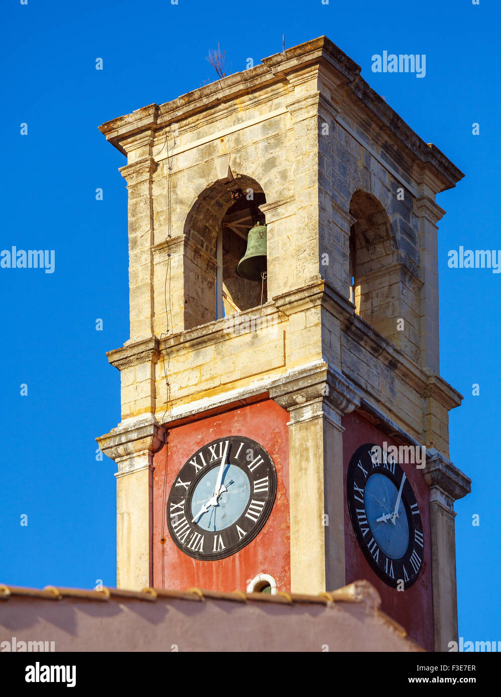 Inglese Interno torre fortezza vecchia, Corfu, l'isola di Corfù, Grecia Foto Stock