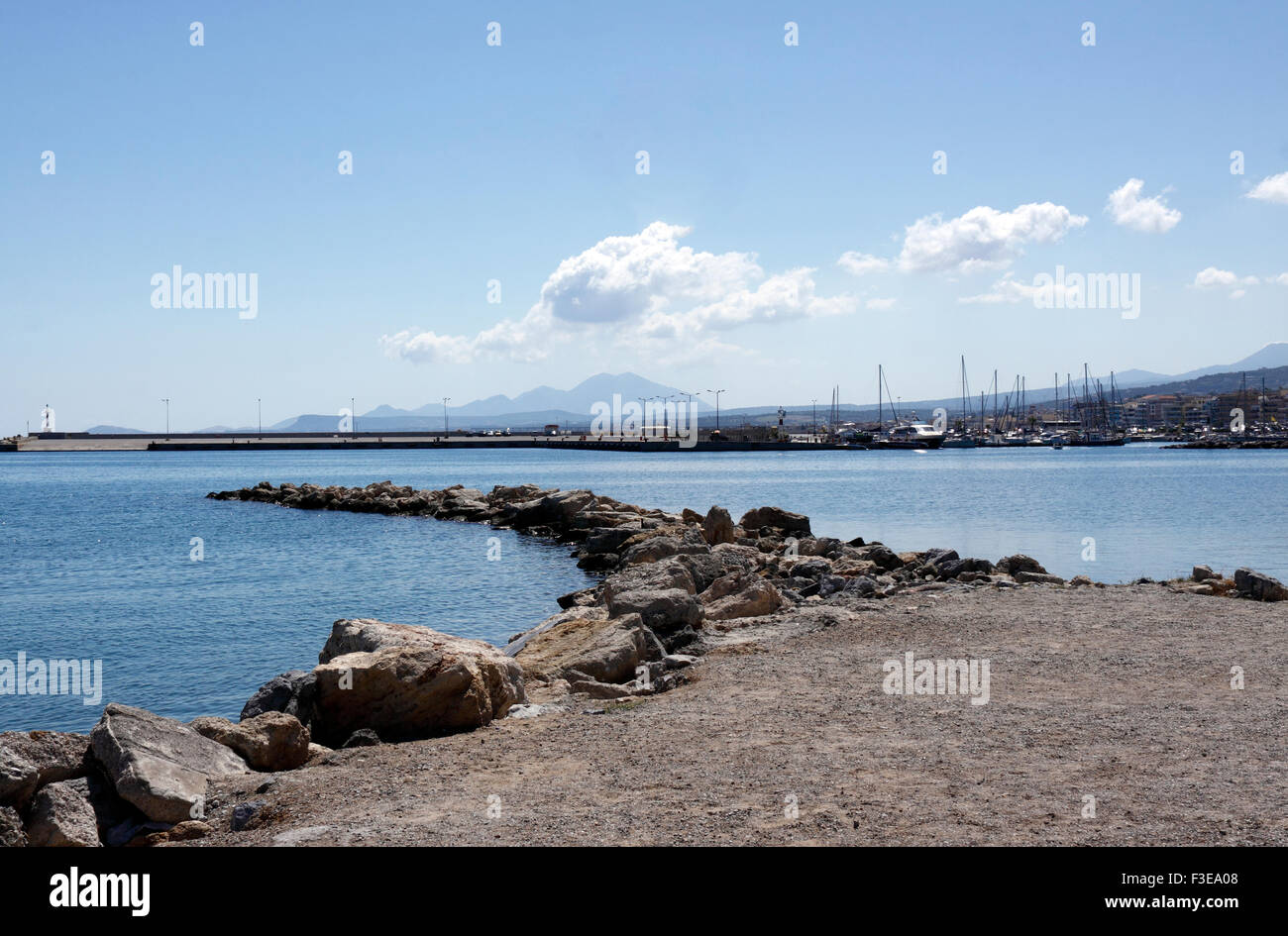 RETHYMNON porto commerciale e turistico. Creta isola greca. Foto Stock