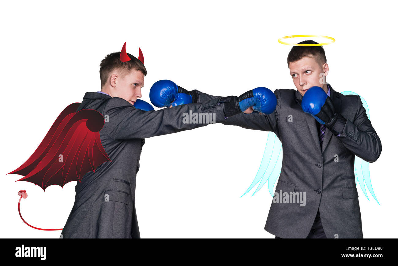 La lotta tra il bene e il male Foto Stock