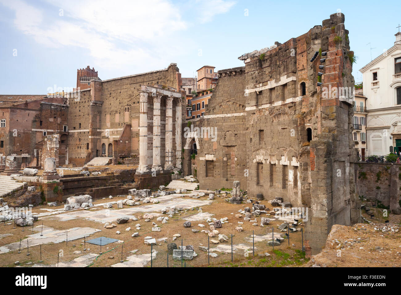 Resti di Fori Imperiali Roma Italia Foto Stock