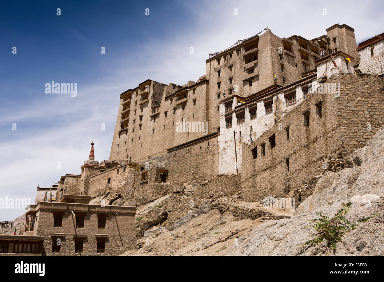 India, Jammu e Kashmir, Ladakh Leh, Leh-chen, Pel-khar, hilltop palace, stile tibetano casa fortificata Foto Stock
