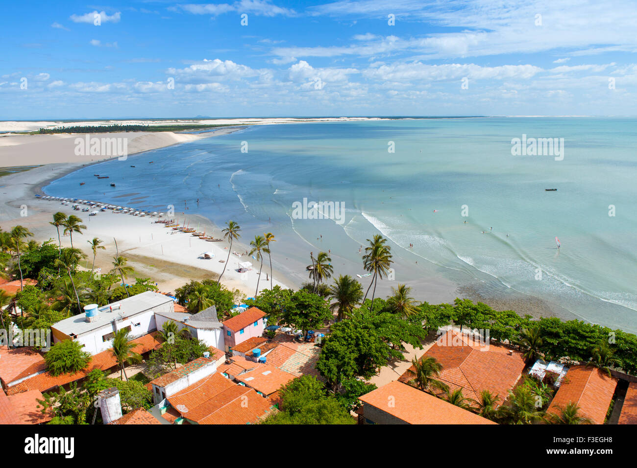 Jericoacoara la città e la spiaggia nel Ceará, Brasile Foto Stock