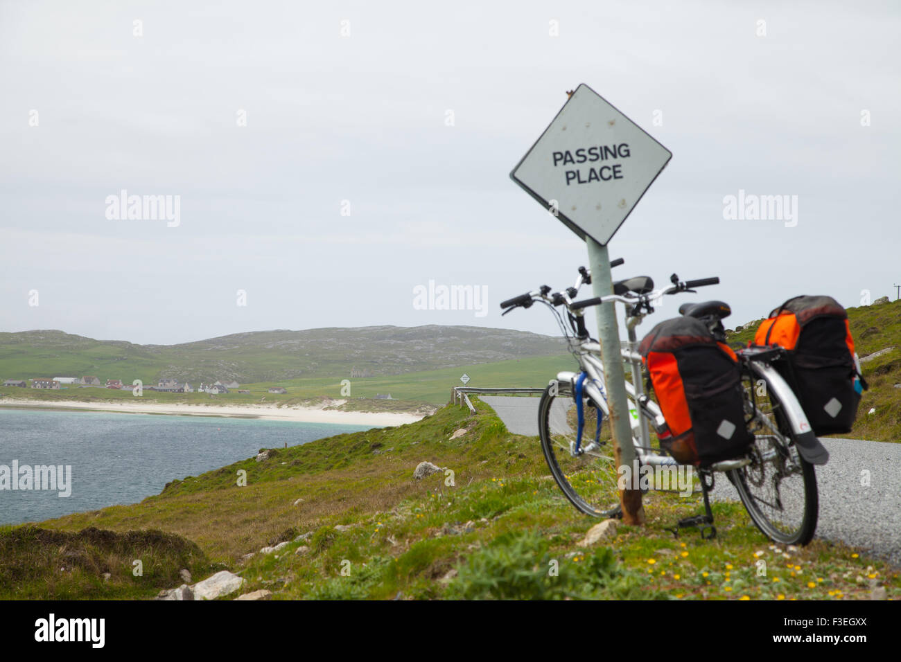 Avvicinando Vatersay East Beach, Ebridi Esterne, Scotland, Regno Unito Foto Stock