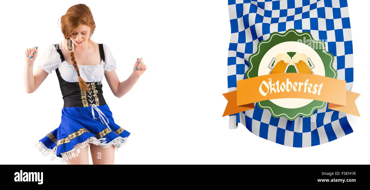 Immagine composita di oktoberfest ragazza in movimento e danza Foto Stock