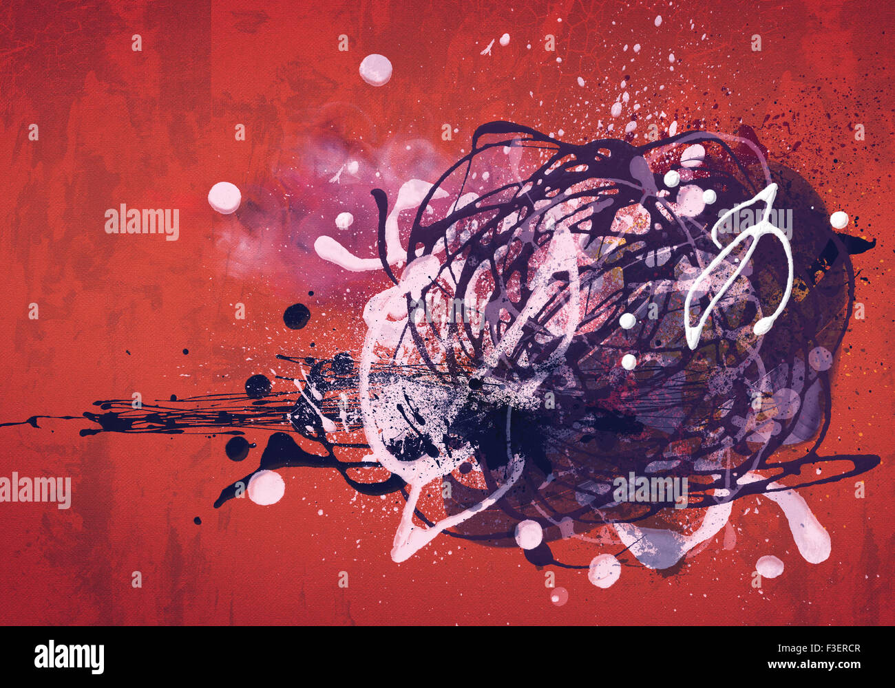 Abstract stile acquerello collage Foto Stock