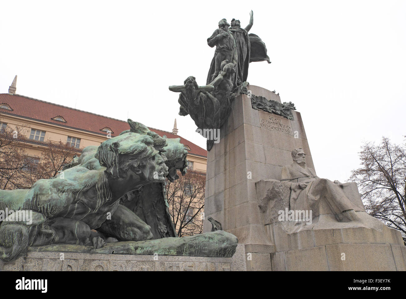 I demoni innocenti e di cielo, palacky monumento, palacky square, Praga, Repubblica ceca. Foto Stock