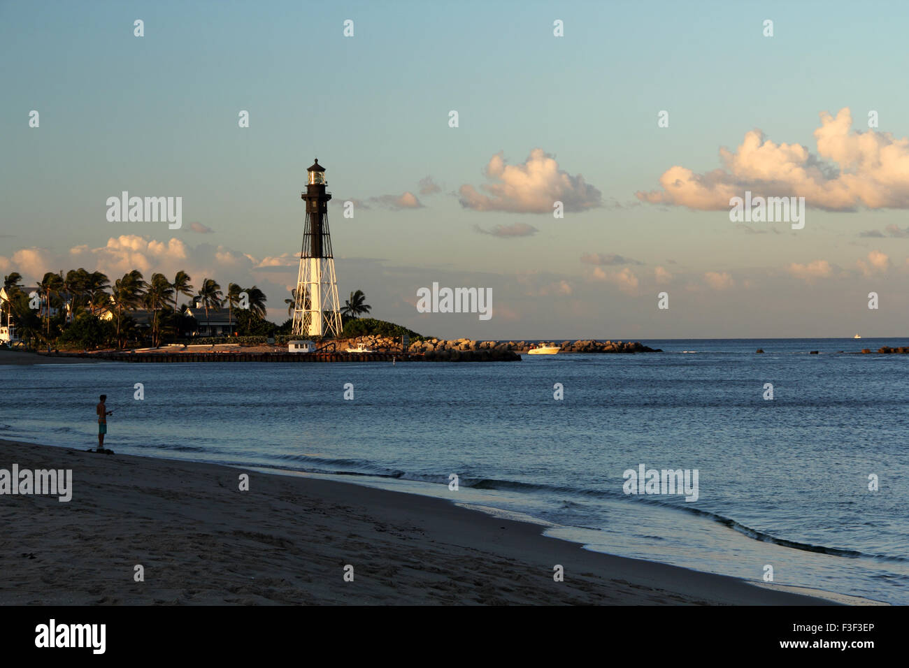 La storica e scenic hillsboro faro sulla South Florida east coast Foto Stock