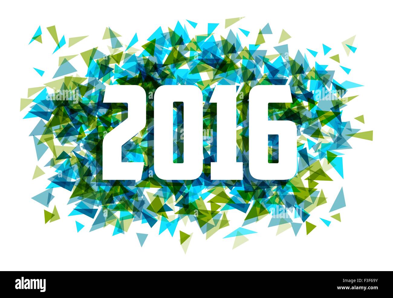 Nuovo anno 2016 CELEBRAZIONE colorata triangolo astratto greeting card illustrazione. EPS10 vettore. Illustrazione Vettoriale