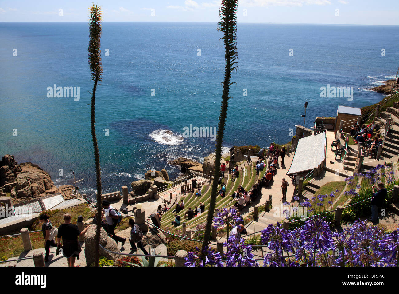 Porthcurno, vicino Land's End, Cornwall, Inghilterra, Regno Unito. Foto Stock