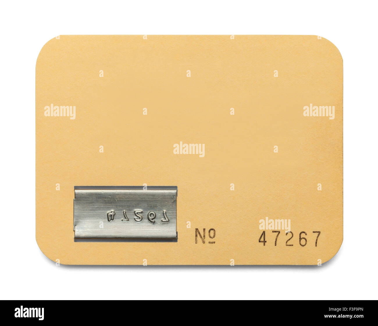 Carta ID Card con copia spazio isolato su sfondo bianco. Foto Stock