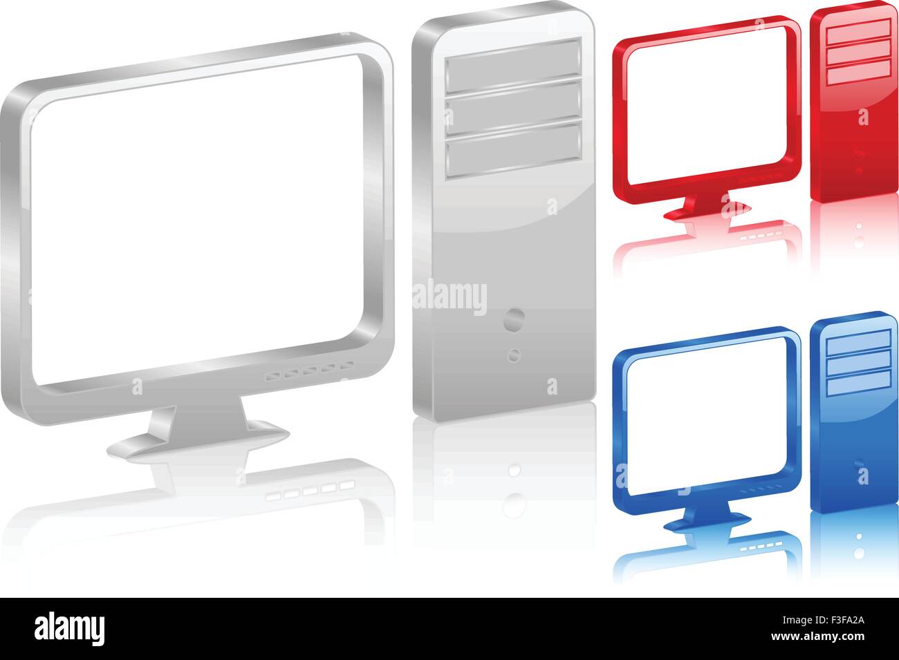 3D simbolo di computer. Illustrazione Vettoriale. Illustrazione Vettoriale