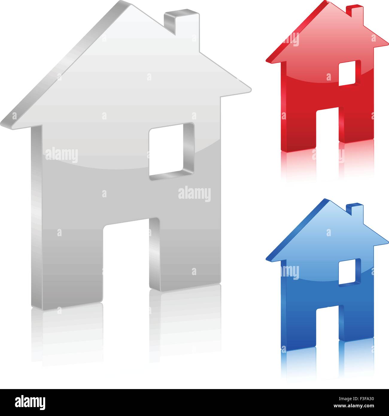 3D home simbolo. Illustrazione Vettoriale. Illustrazione Vettoriale