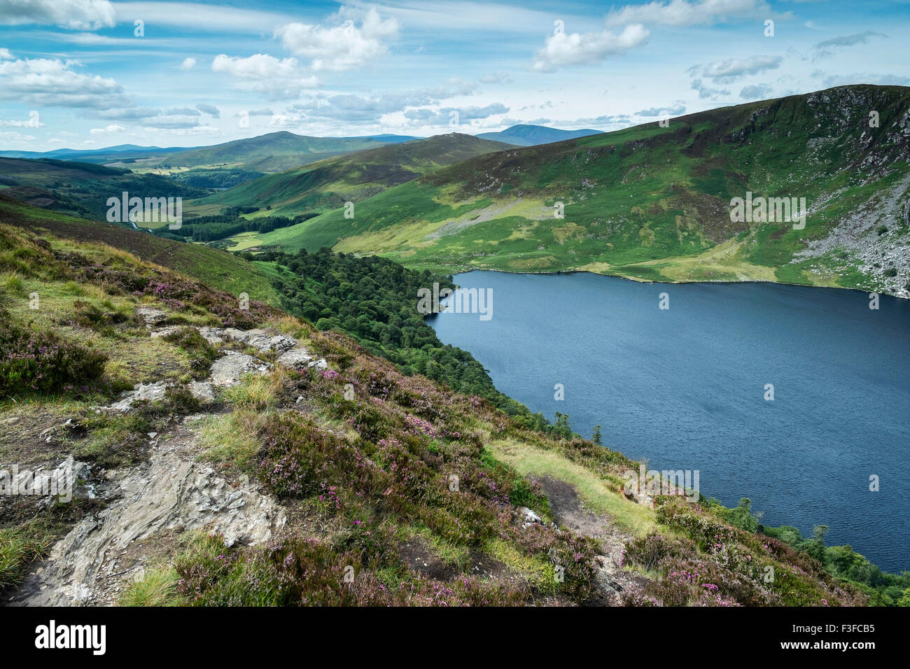 Lough Tay lago di montagna in Wicklow National Park, County Wicklow, Irlanda Foto Stock