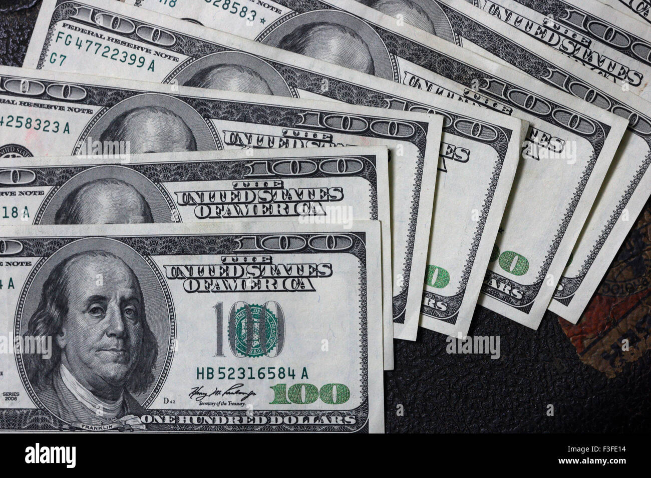 Gli Stati Uniti d'America ; la nota americana del cento dollari ; gli Stati Uniti ; gli Stati Uniti ; la valuta Foto Stock