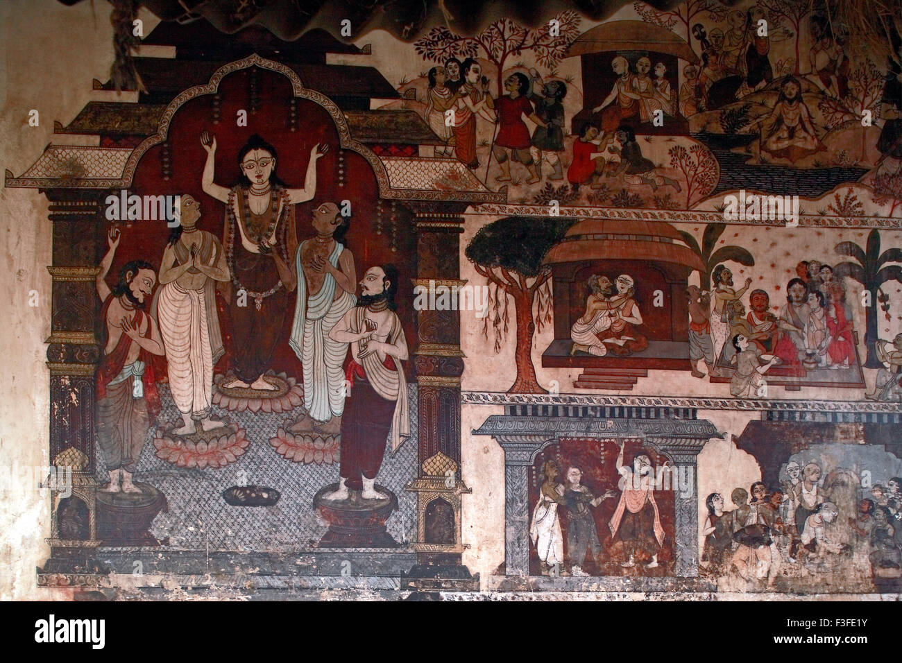Pittura murale ; Raghurajpur un Arte & Artigianato village vicino a Puri ; Orissa ; India Foto Stock