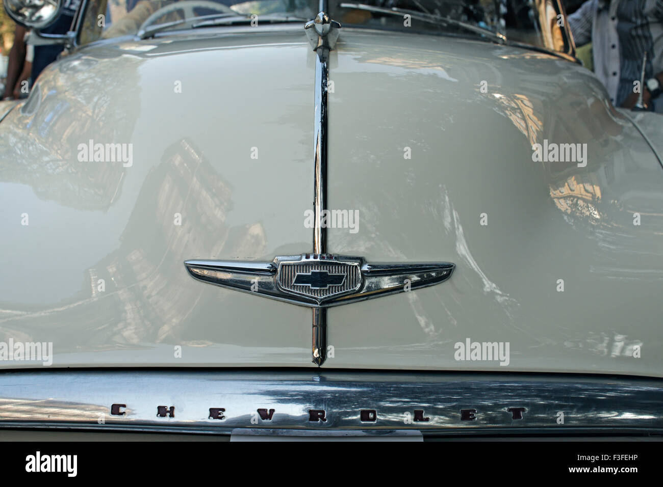 Cofano di auto d'epoca Chevrolet Foto Stock