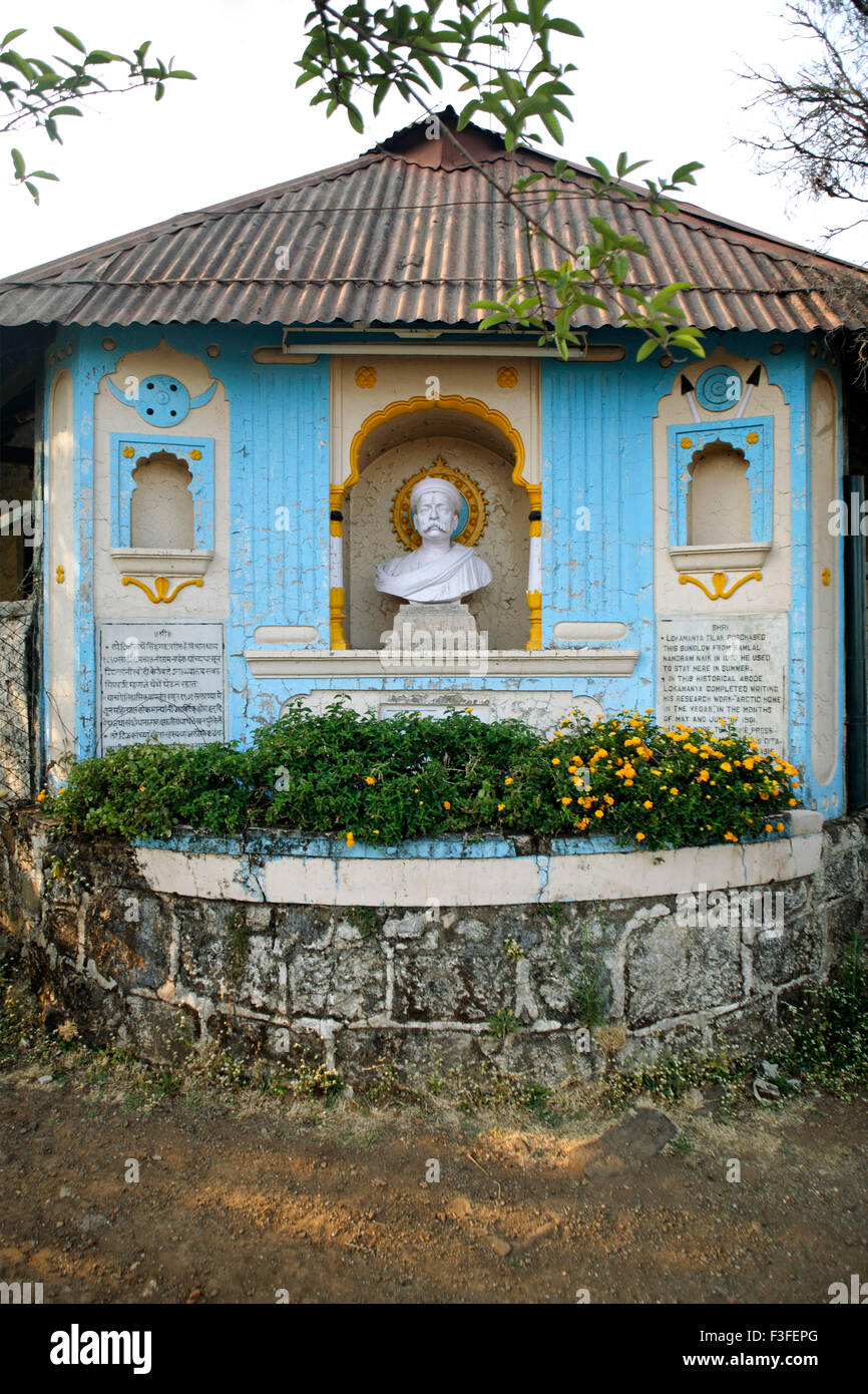 Lokmanya Tilak statua Sihagadh ; ; ; Pune Maharashtra ; India Foto Stock