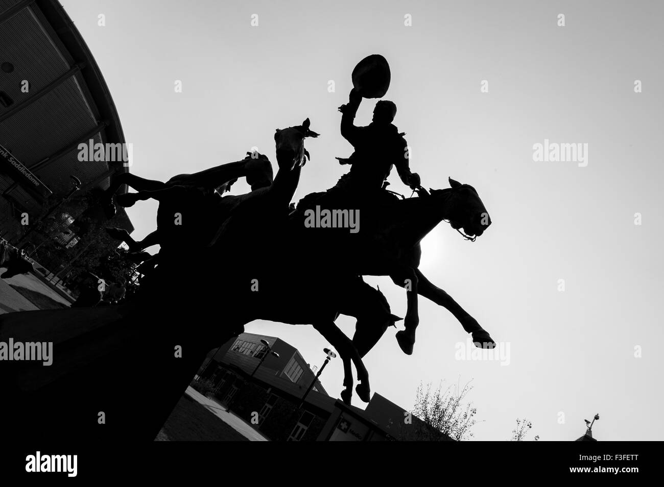 Scultura in bronzo, Calgary Stampede Terreno Foto Stock