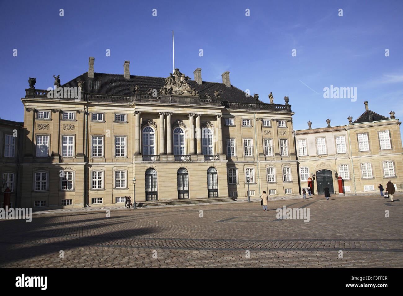 Palazzo di Amalienborg, Copenaghen, Danimarca, Scandinavia, Amalienborg, Residenza ufficiale, famiglia reale danese Foto Stock