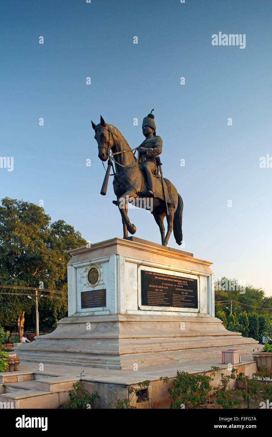 H.H. Rajendra Sir Swai uomo Singh II dominatore di Jaipur dal 1922 al 1949 ; Jaipur ; Rajasthan ; India Foto Stock