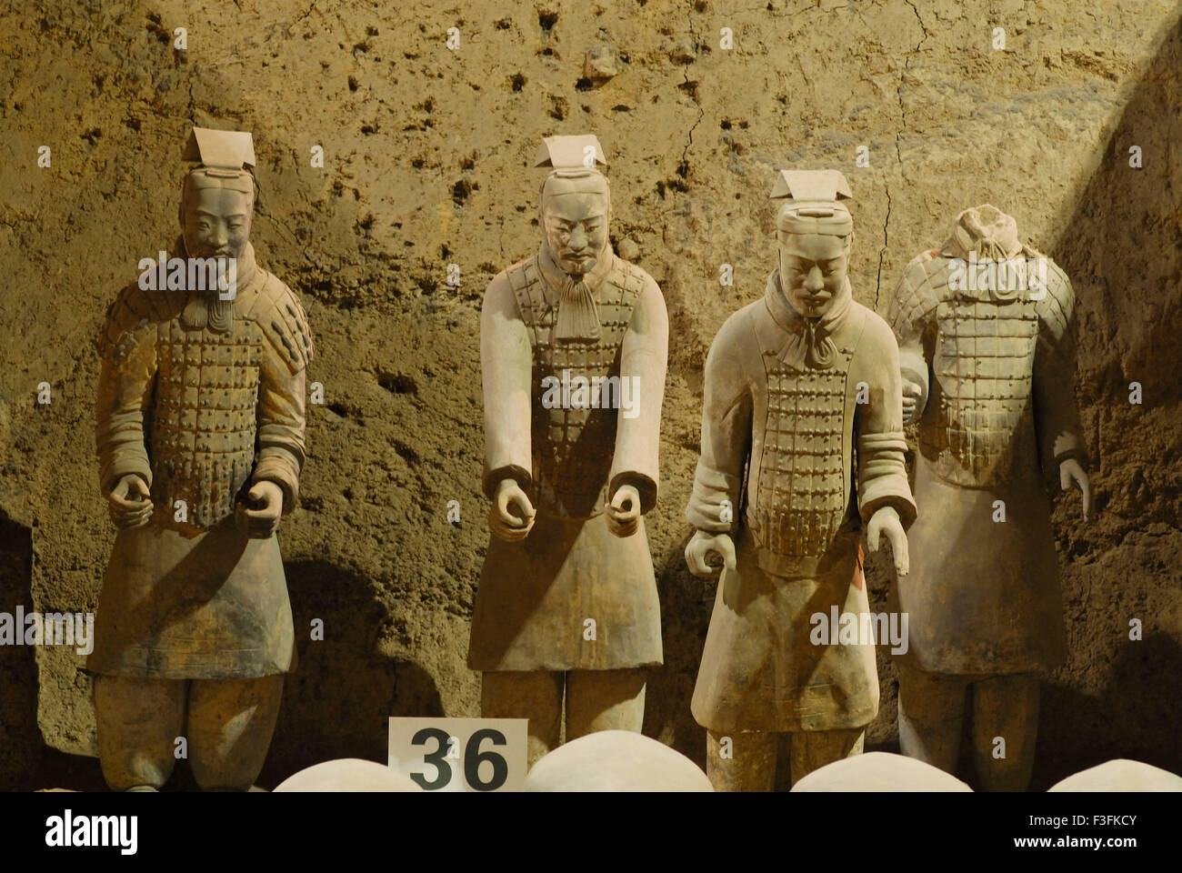 Le statue dei Guerrieri di terracotta in buca 3 ; Esercito di Terracotta ; dinastia Qin ; Xian ; Cina Foto Stock