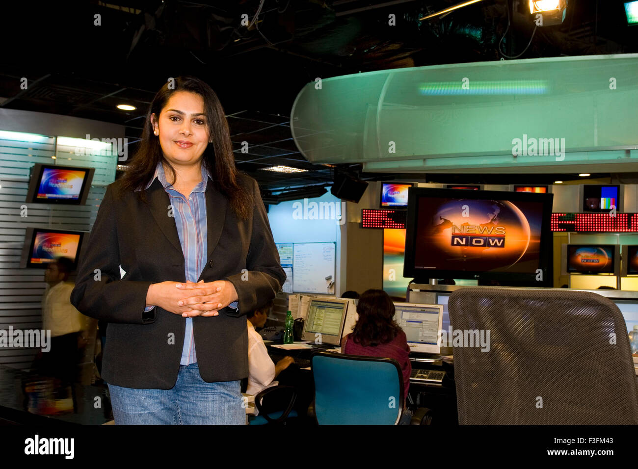 Mini Menon, giornalista e autore, Times Now, News Now, canale TV, Redattore, India, Asia Foto Stock