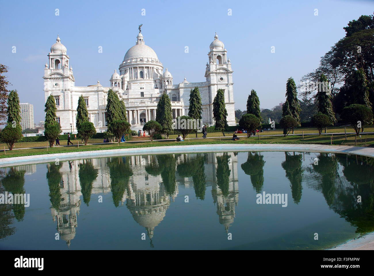 Victoria Memorial costruita tra il 1906 e il 1921; Calcutta ; Bengala Occidentale ; India Foto Stock