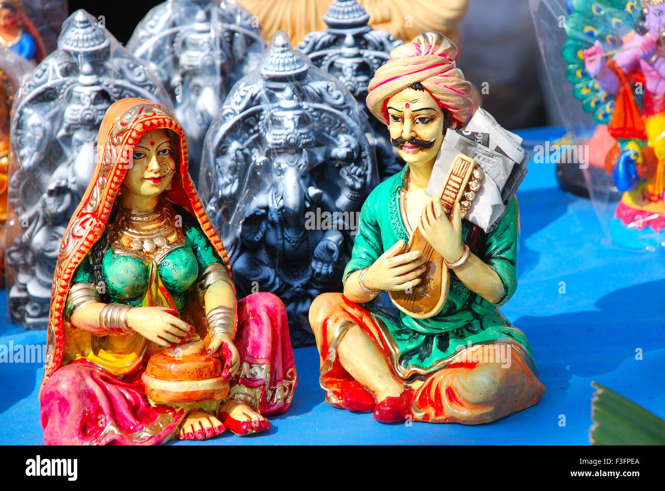 Sculture di musicisti folk ; Calcutta ; Kolkata ; Bengala Occidentale ; India ; Asia Foto Stock