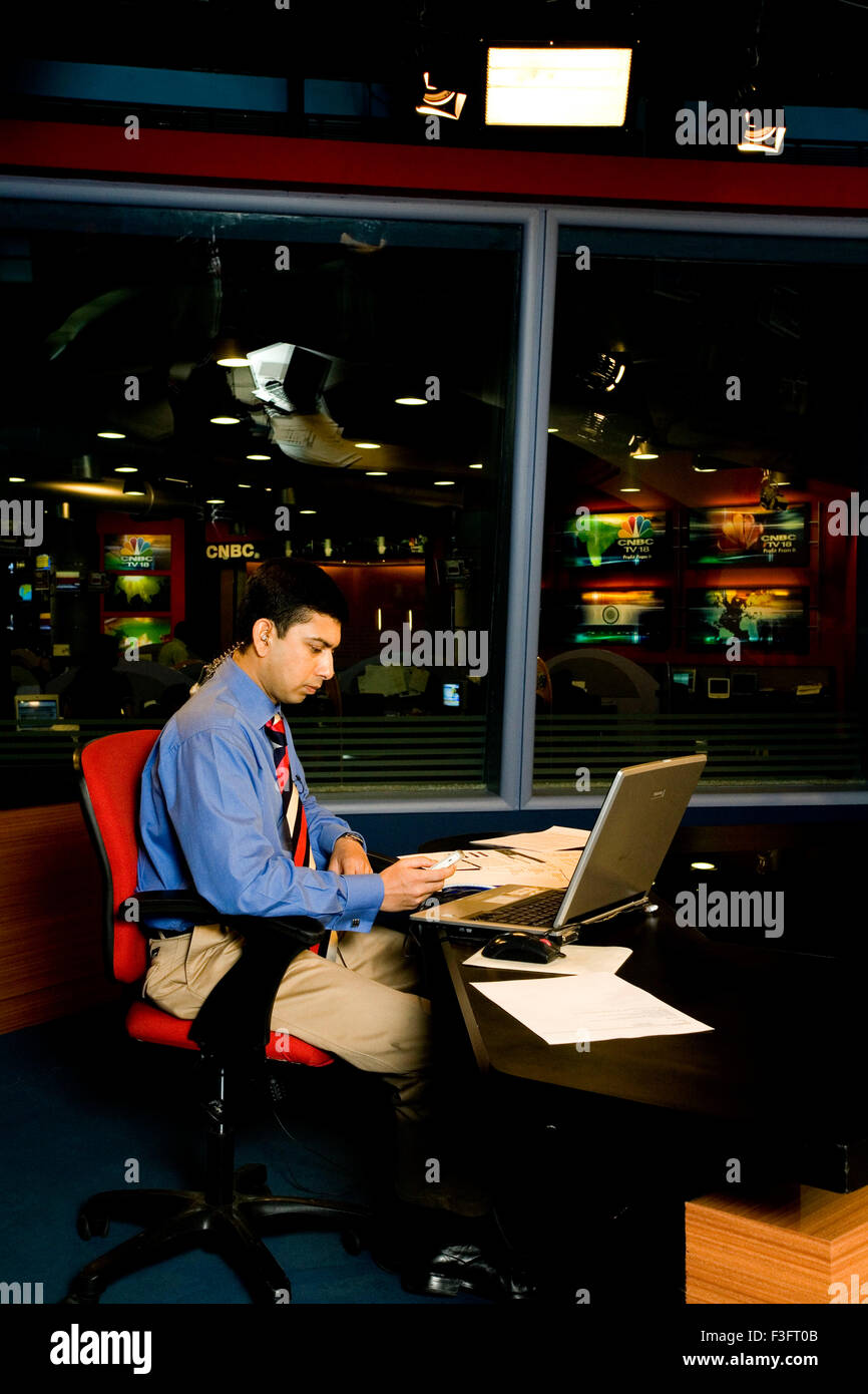 Udayan Mukherjee, direttore esecutivo, CNBC, giornalista televisivo indiano, economista, India, Asia Foto Stock