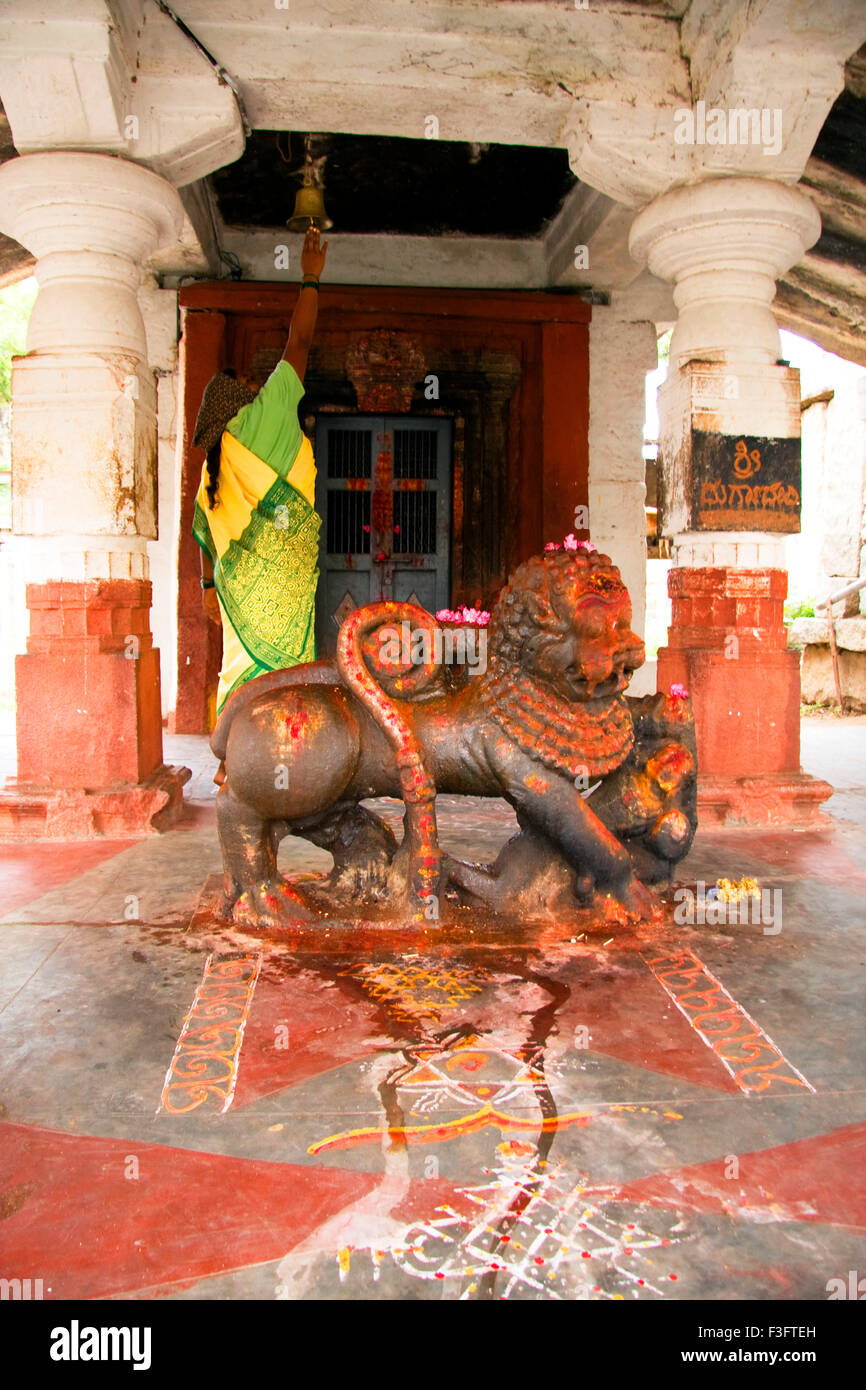 Durga mata temple fuori il Tempio Virupaksha ; Karnataka ; India Foto Stock