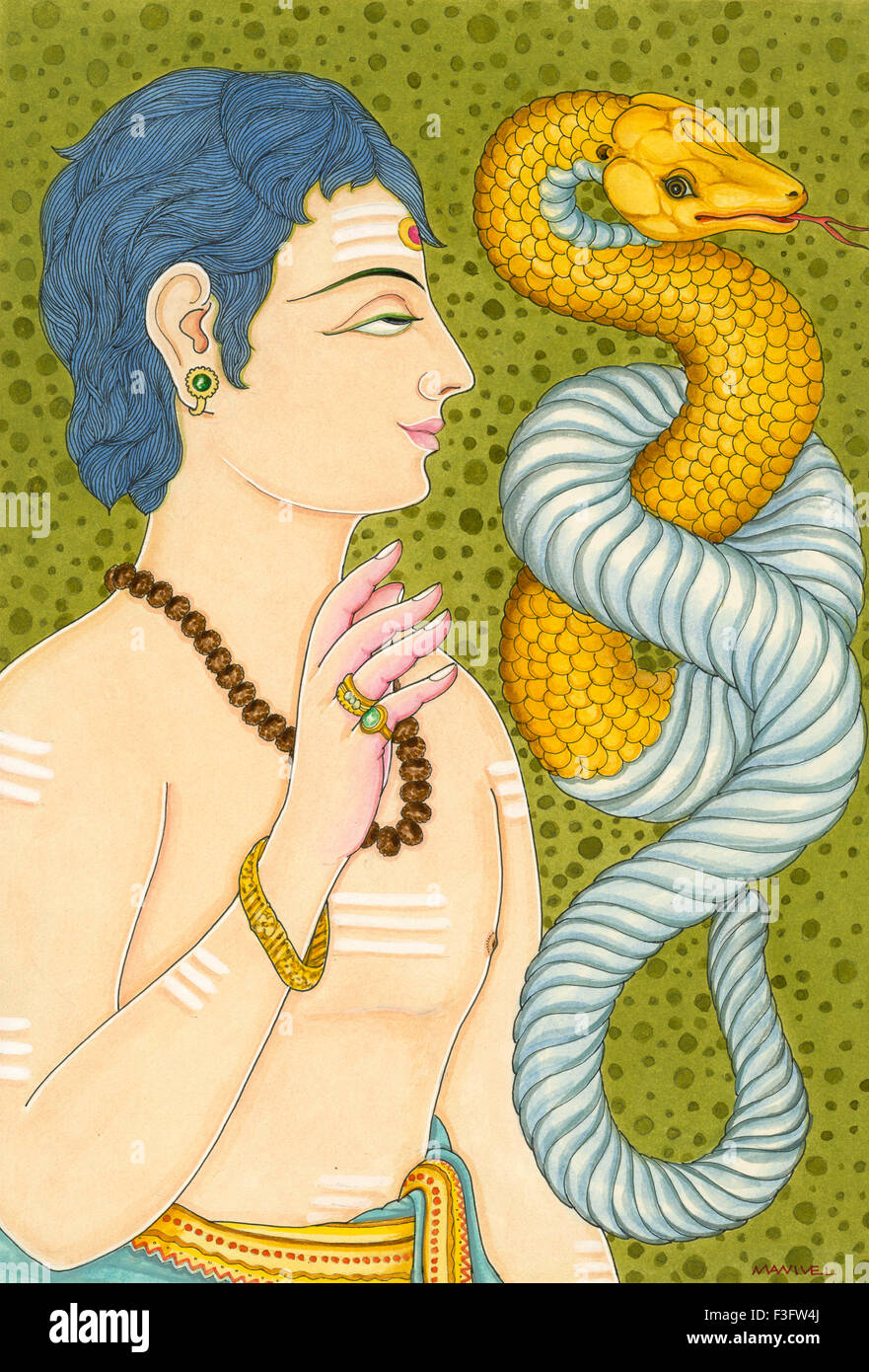 Artista Manivelu ; credenza indù ; ; indù induismo ; arte ; accademia himalayana arte ; la pace interiore ; maschile ; yogi Foto Stock