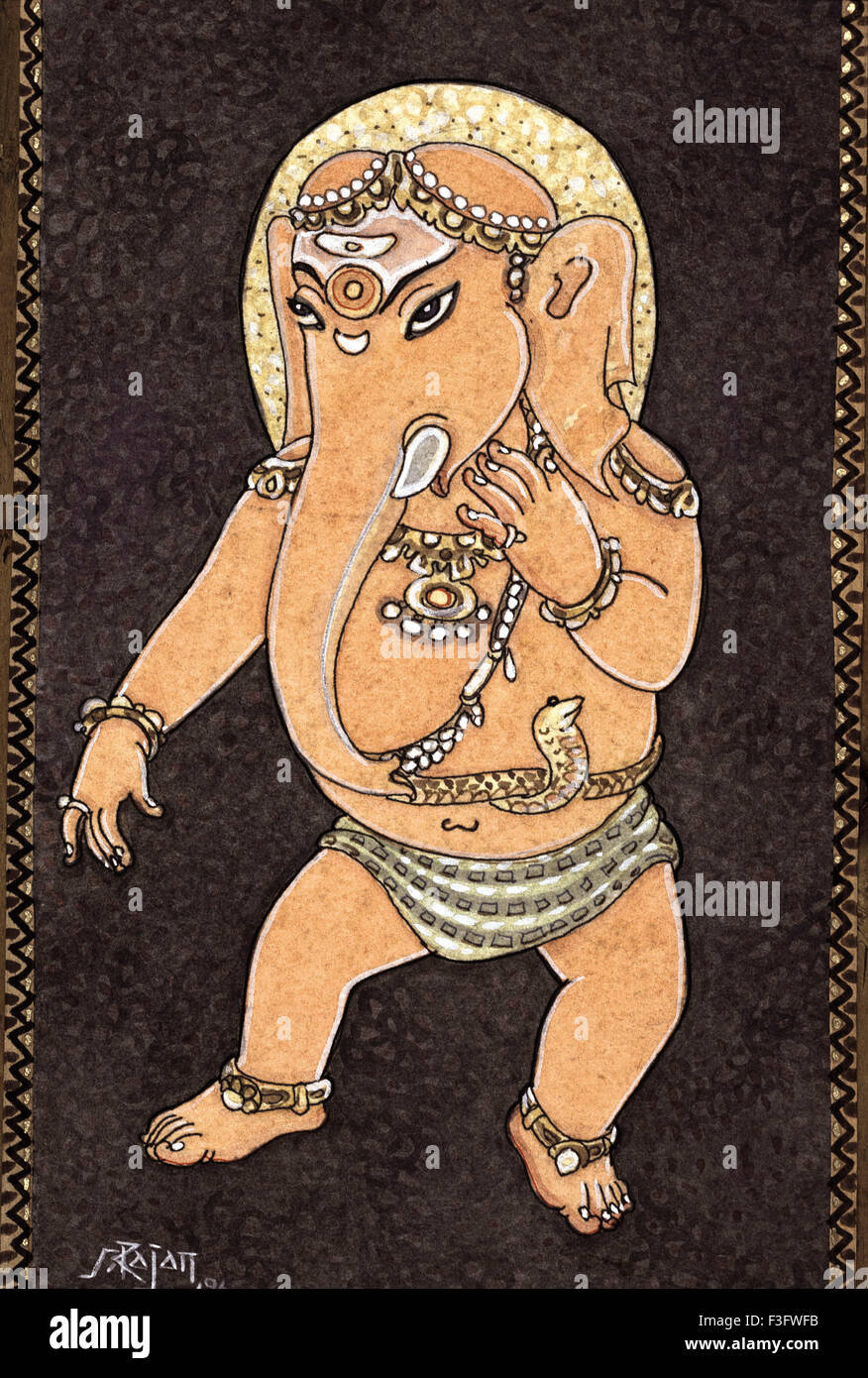 Ganesha ; credenza indù ; ; indù induismo ; arte ; artista s. rajam ; accademia himalayana arte Foto Stock
