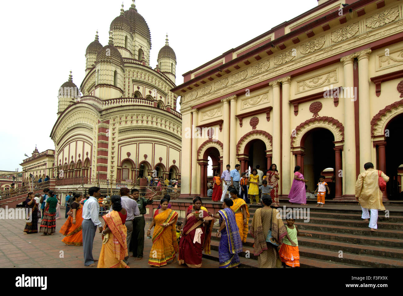 Dakshineshwar Kali Temple Calcutta Kolkata West Bengal India Foto Stock