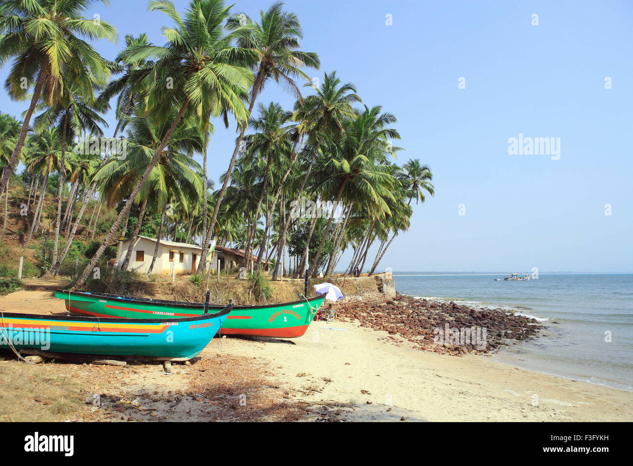 Kabana Beach, Cabana Beach, Ashvem Beach, Ashvem Wada, Mandrem, Goa, India, Asia Foto Stock